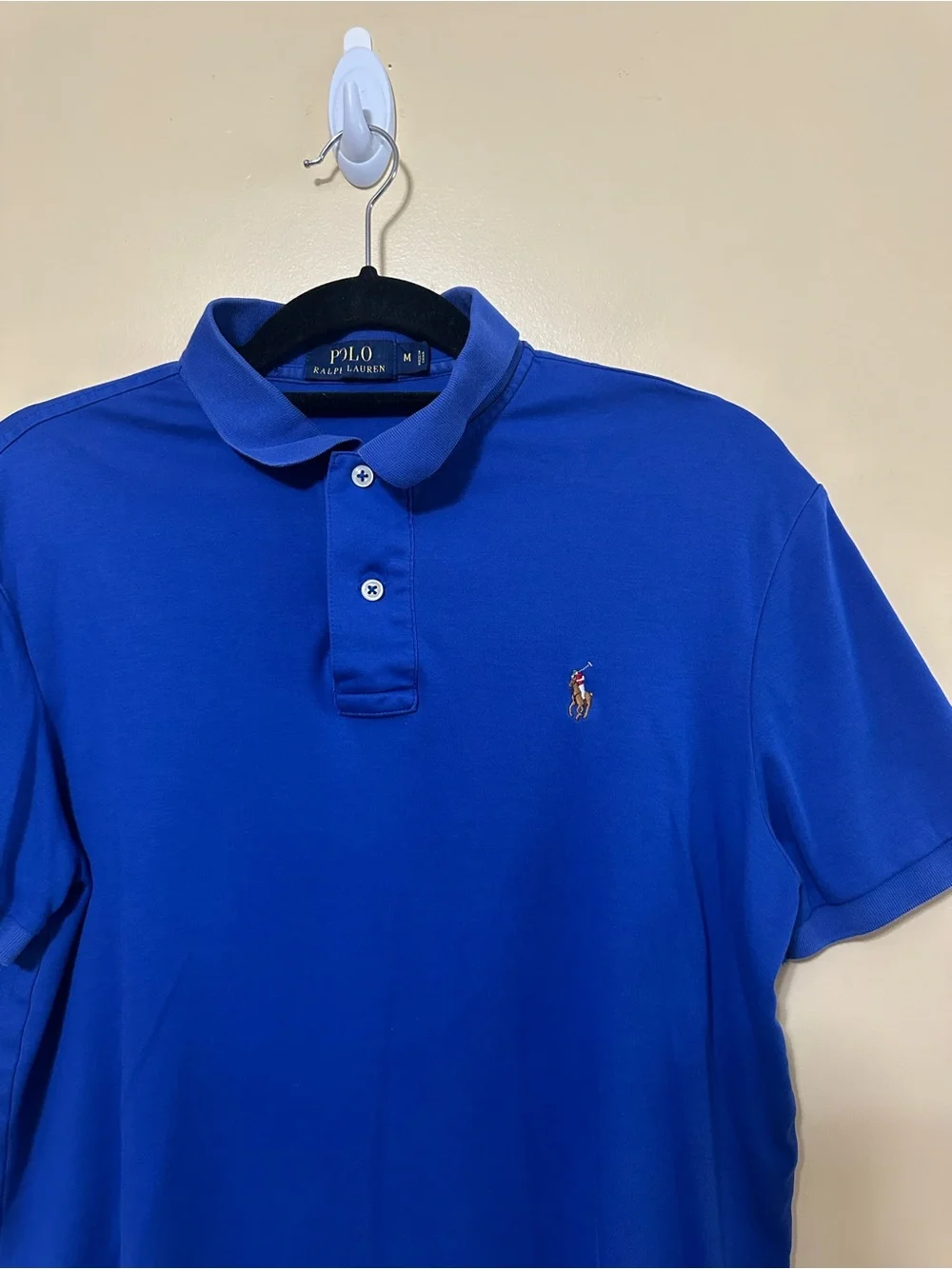 Polo Ralph Lauren Pima Soft Touch Embroidered Pony Logo Shirt Men M Blue
